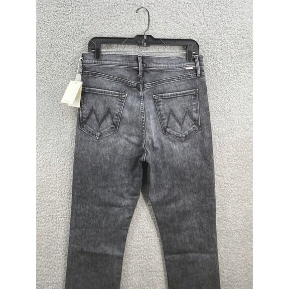 Mother The Pixie Dazzler Skimp Size 32 High Rise Striaght Leg Jeans Train Stop - Picture 6 of 12